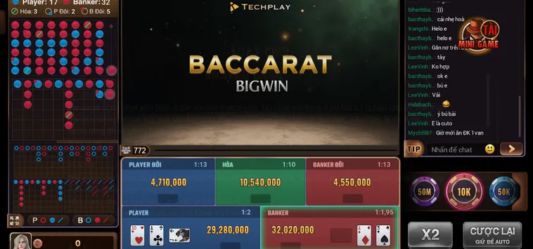 Đại Phá Sảnh Baccarat BigWin Tại BomWin Gom Tiền Thưởng Choáng Ngợp