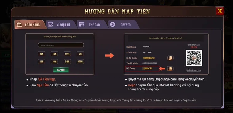Hướng Dẫn Phương Thức Nạp Tiền Vào BomWin Qua Tài Khoản Ngân Hàng Tiện Lợi Và An Toàn Nhất