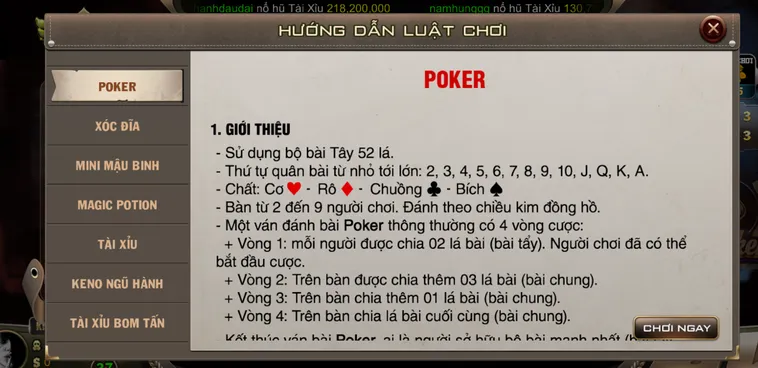 Poker Tại BomWin Đấu Trường Bài Tây Đỉnh Cao Săn Thưởng Tiền Tỷ Mỗi Ngày
