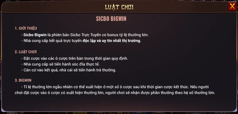 Sicbo BigWin Tại BomWin Chiến Thuật Đoán Điểm Xú Xắc Nhận Tiền Vàng Khủng
